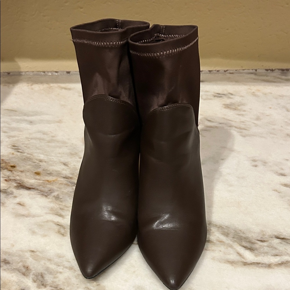 Halston Heritage Dark Brown Ankle Boots size 8.5
